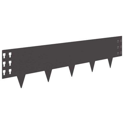Lawn Edging 10 pcs 100 x 25 cm Steel Black