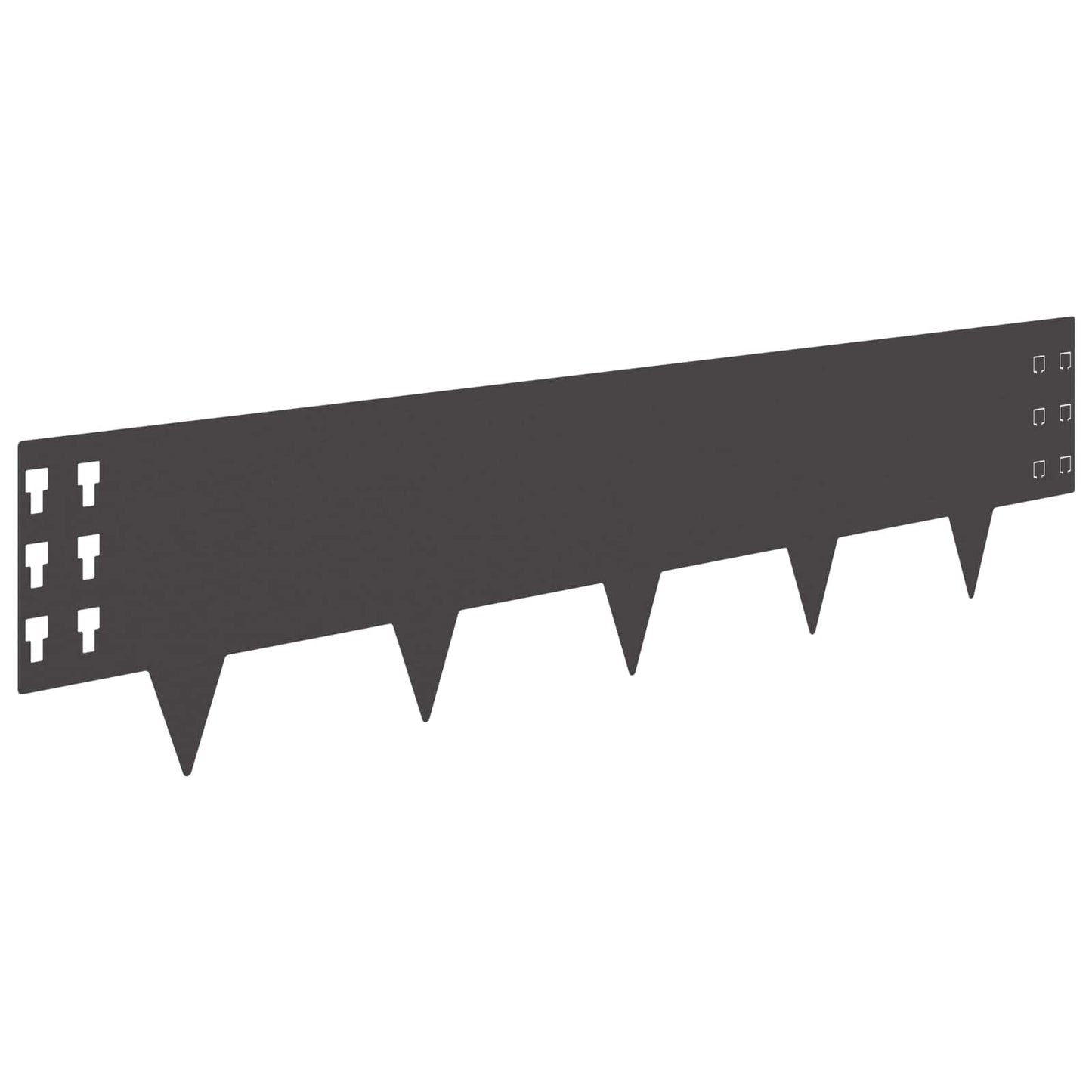 Lawn Edging 30 pcs 100 x 25 cm Steel Black