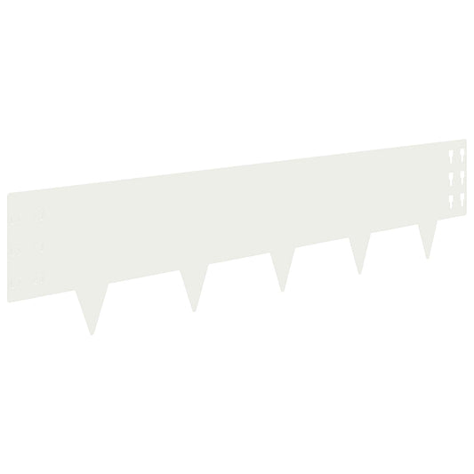 Lawn Edging 10 pcs 100 x 25 cm Steel White