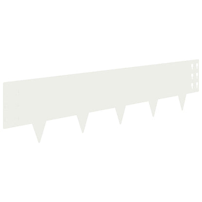 Lawn Edging 30 pcs 100 x 25 cm Steel White