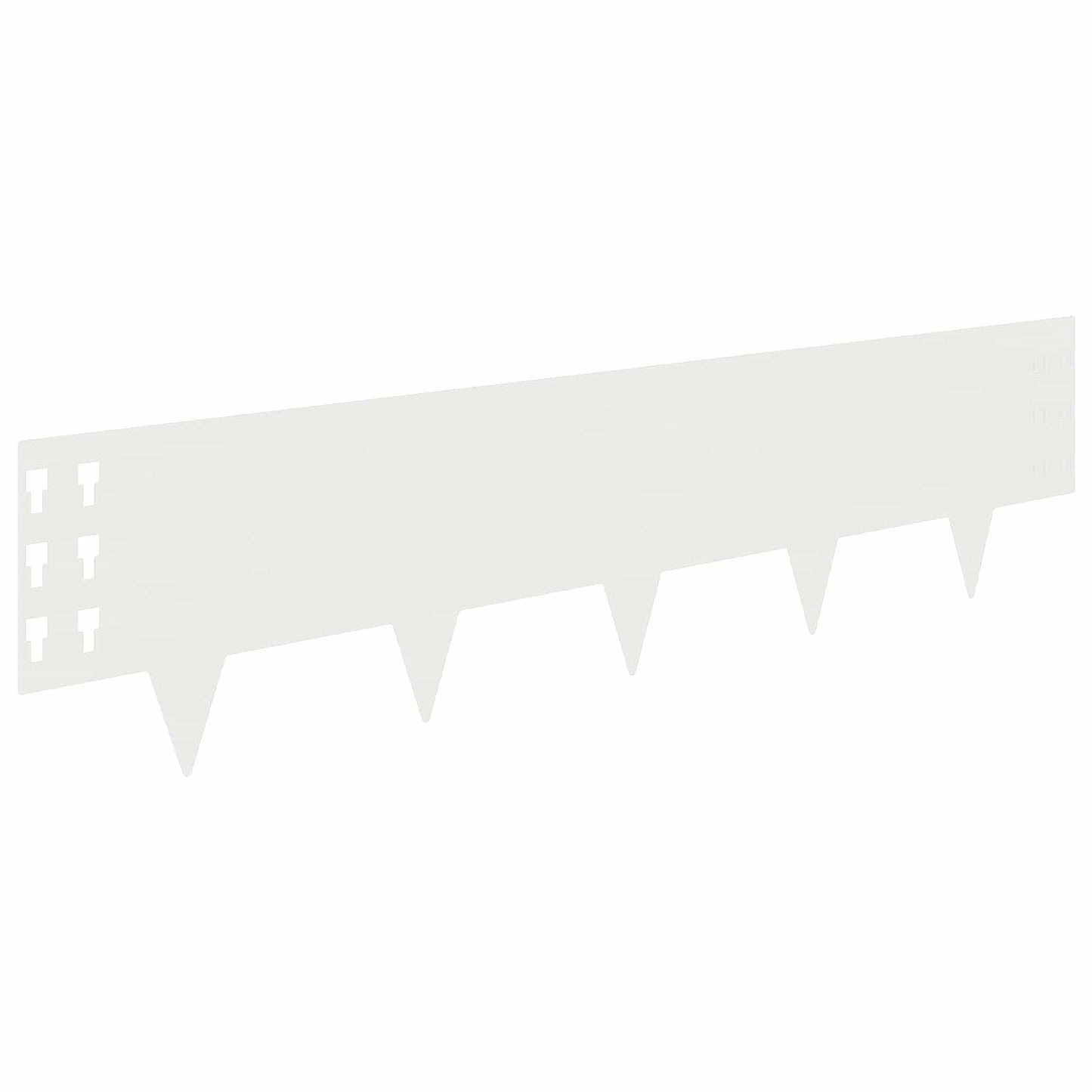 Lawn Edging 30 pcs 100 x 25 cm Steel White