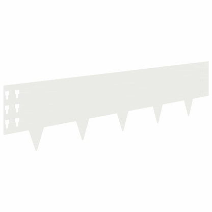 Lawn Edging 30 pcs 100 x 25 cm Steel White