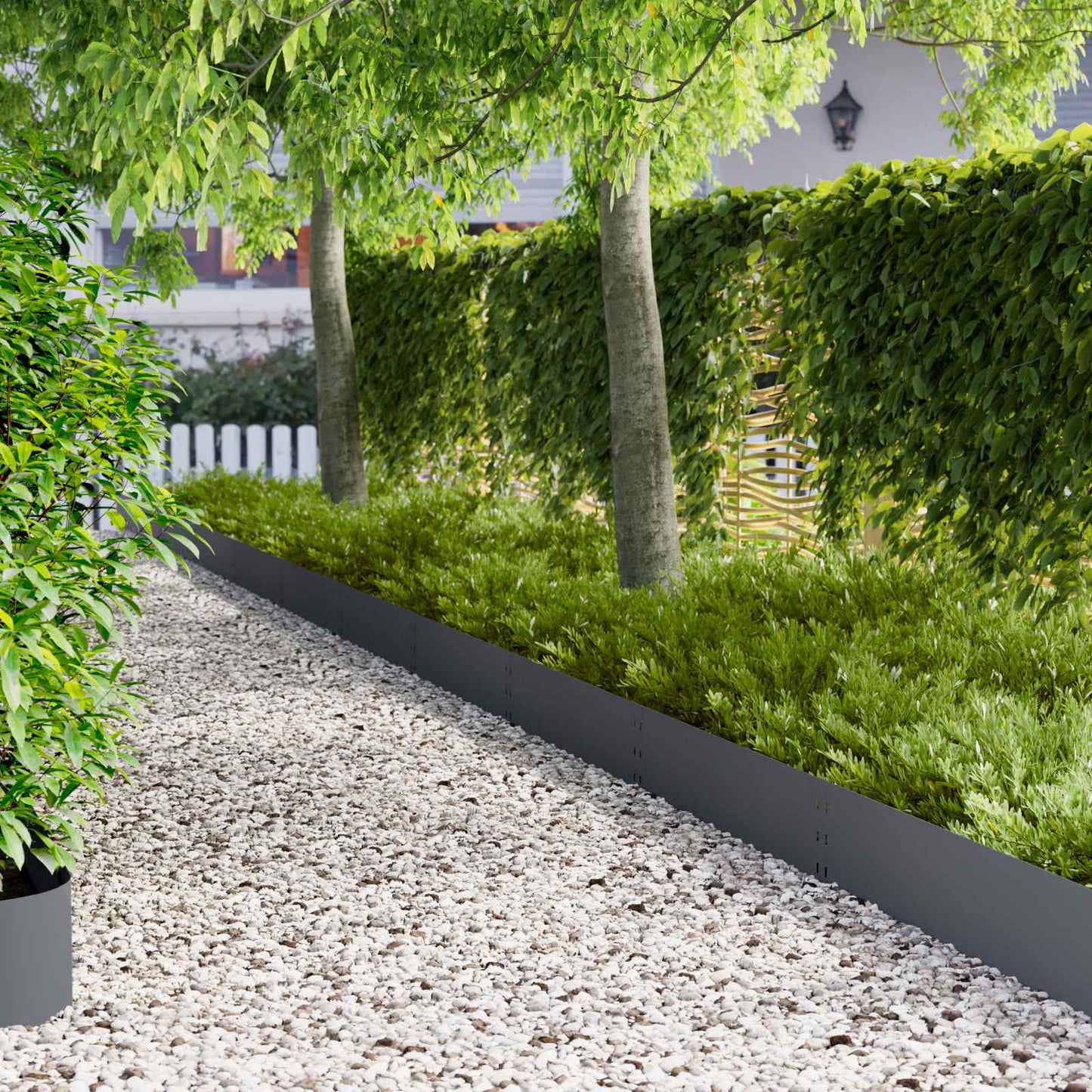 Lawn Edging 10 pcs 100 x 25 cm Steel Anthracite