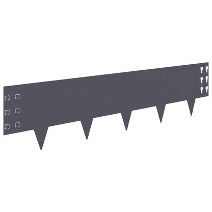 Lawn Edging 10 pcs 100 x 25 cm Steel Anthracite