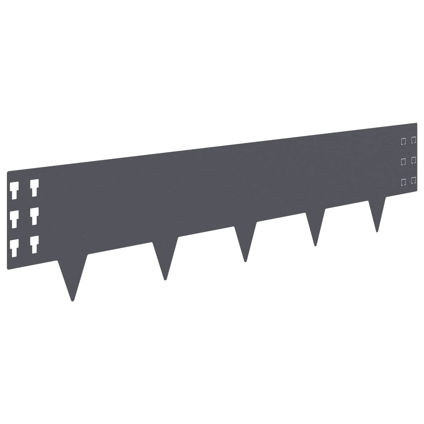 Lawn Edging 20 pcs 100 x 25 cm Steel Anthracite
