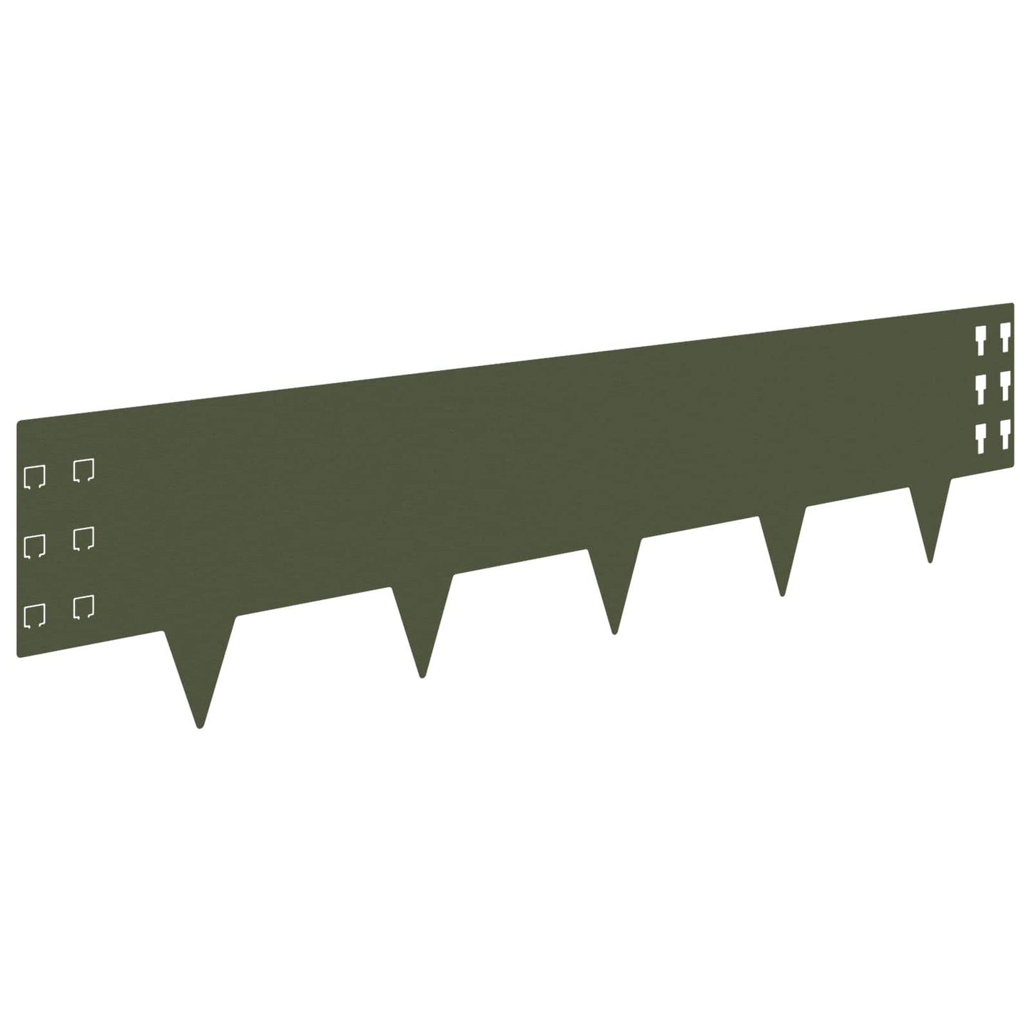 Lawn Edging 10 pcs 100 x 25 cm Steel Olive Green