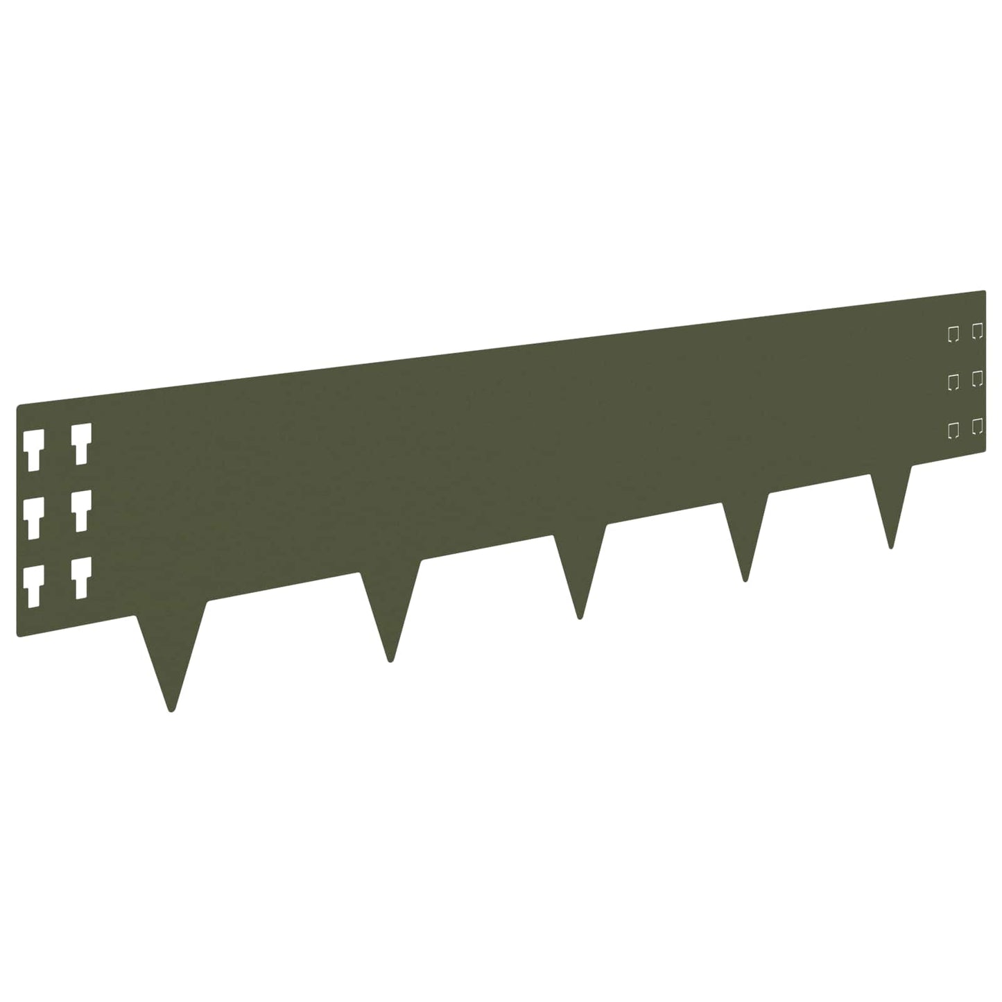 Lawn Edging 20 pcs 100 x 25 cm Steel Olive Green