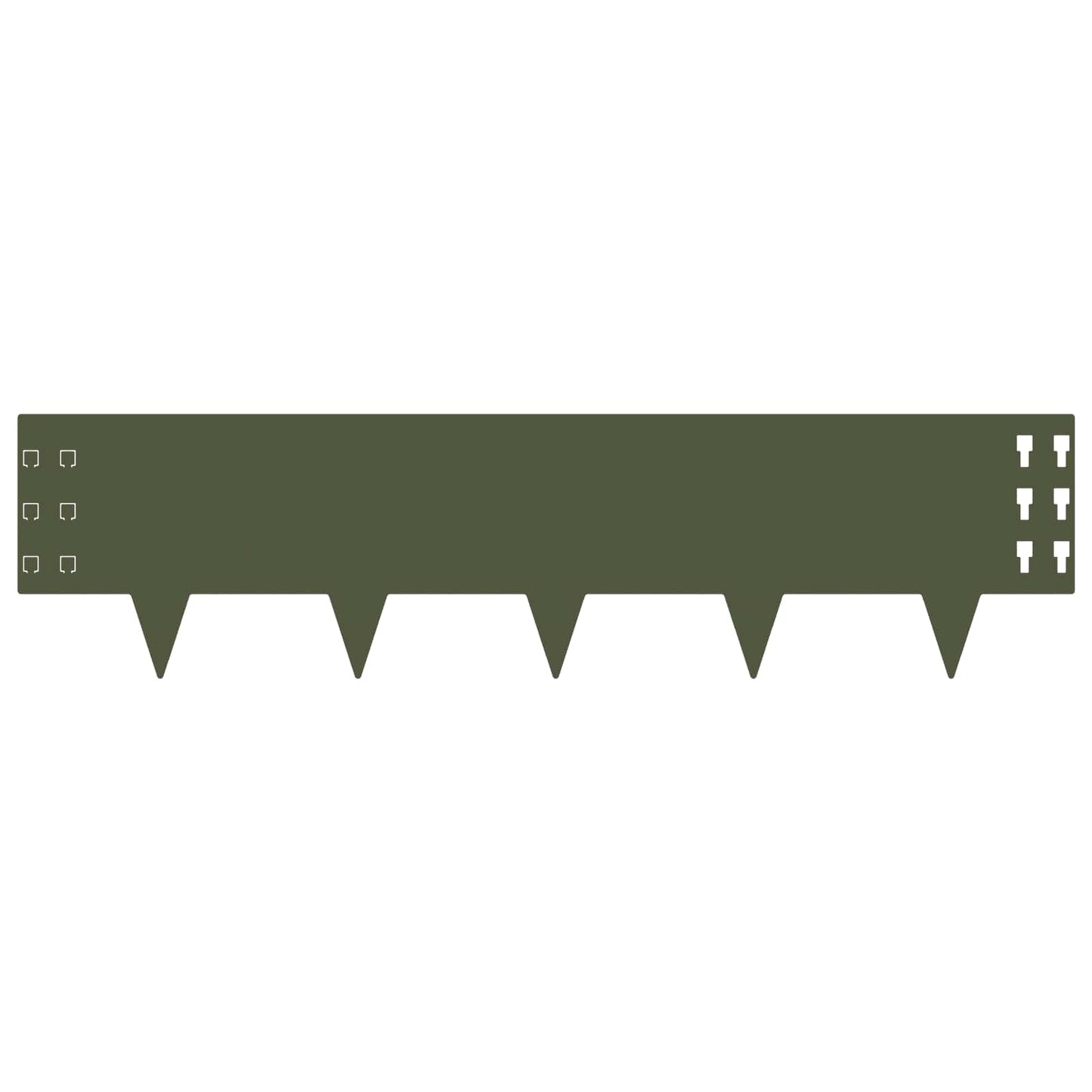 Lawn Edging 30 pcs 100 x 25 cm Steel Olive Green