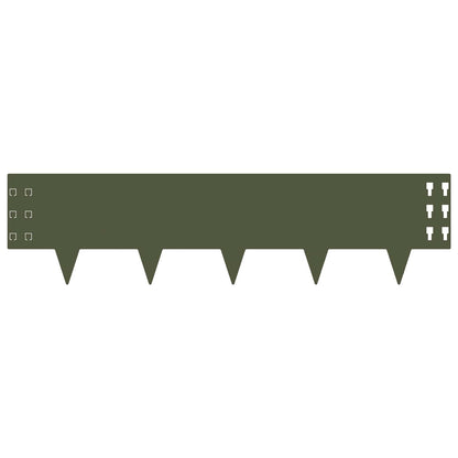 Lawn Edging 30 pcs 100 x 25 cm Steel Olive Green