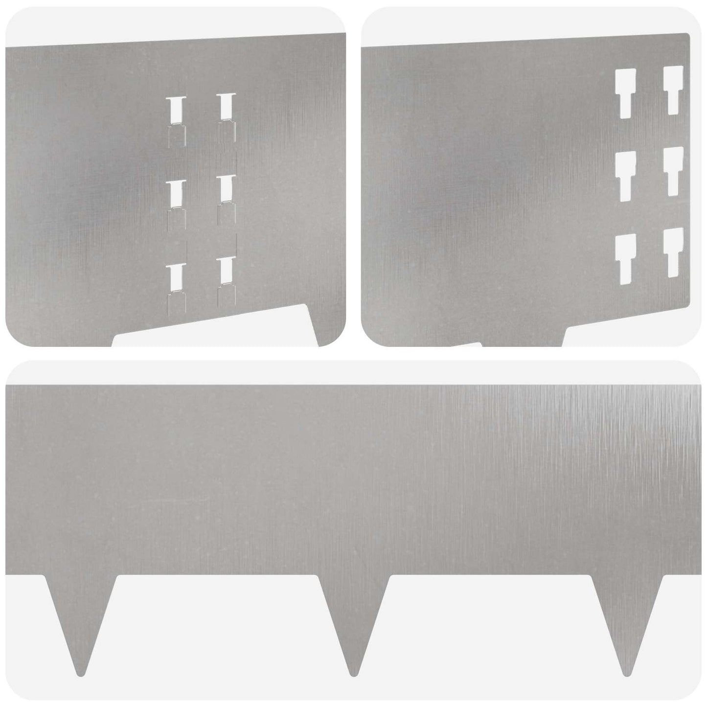 Lawn Edging 10 pcs 100 x 25 cm Steel Silver