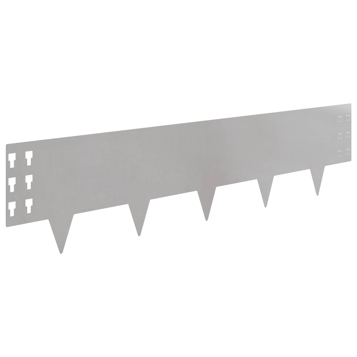Lawn Edging 10 pcs 100 x 25 cm Steel Silver