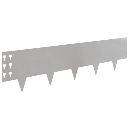 Lawn Edging 20 pcs 100 x 25 cm Steel Silver