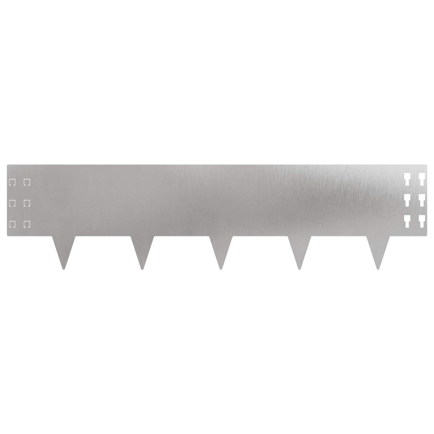 Lawn Edging 20 pcs 100 x 25 cm Steel Silver