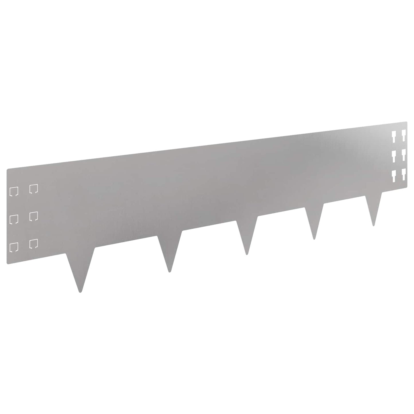 Lawn Edging 30 pcs 100 x 25 cm Steel Silver