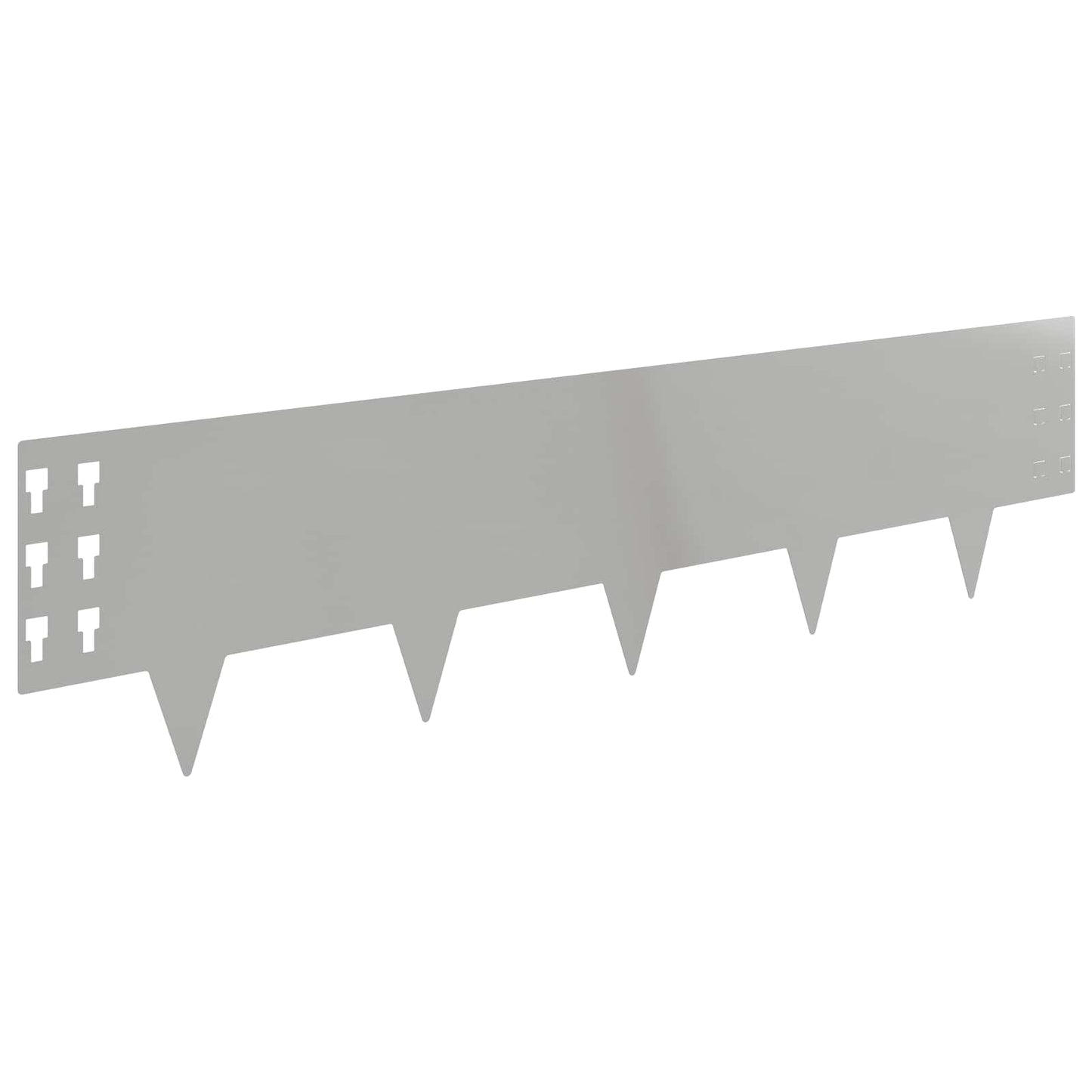 Lawn Edging 10 pcs 100 x 25 cm Steel Silver