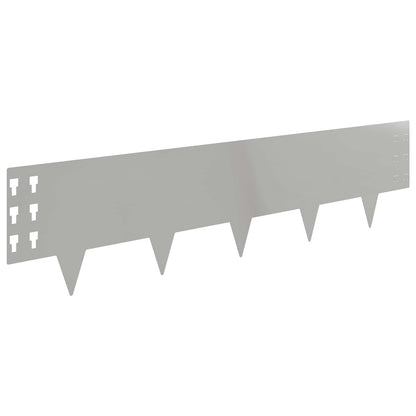 Lawn Edging 20 pcs 100 x 25 cm Steel Silver