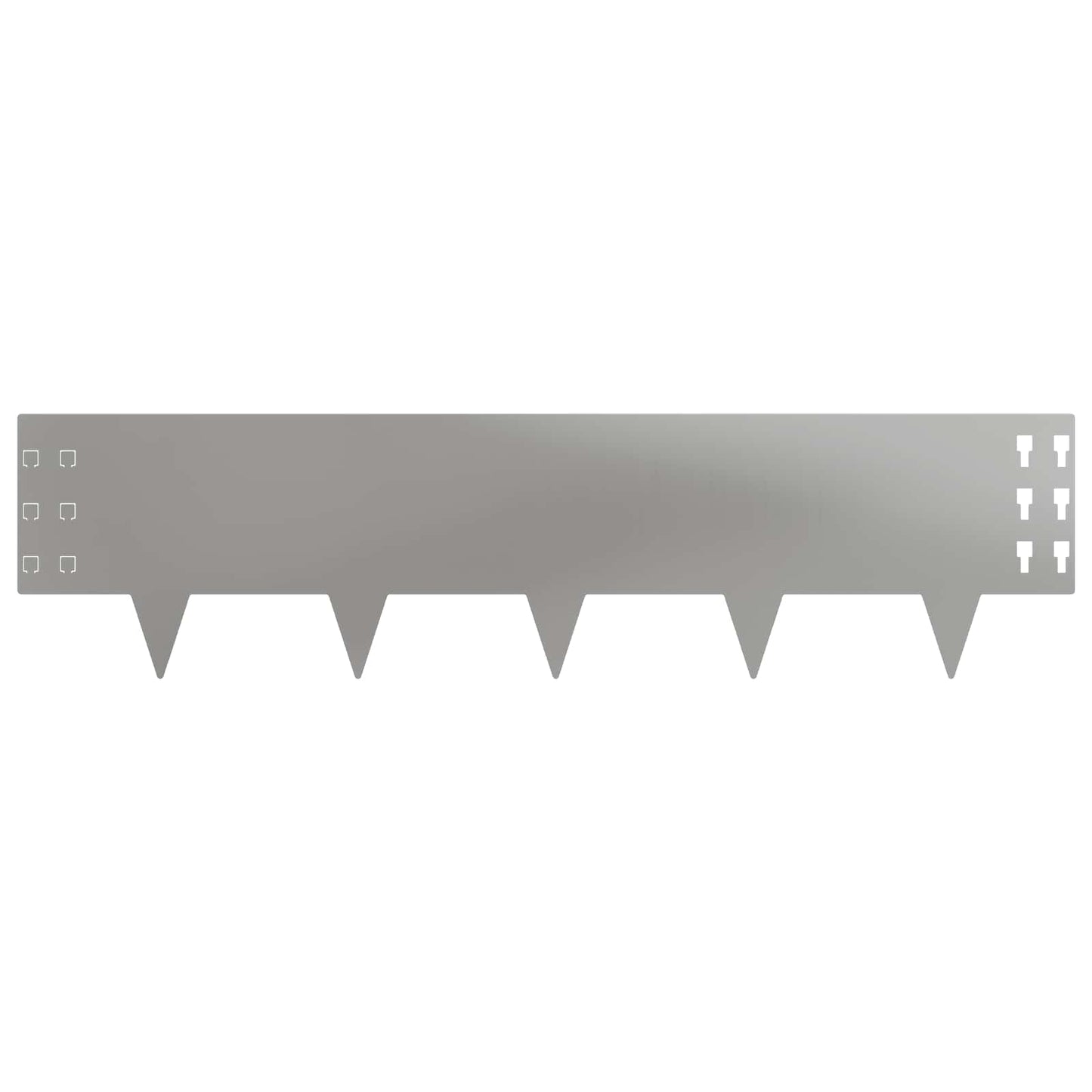 Lawn Edging 20 pcs 100 x 25 cm Steel Silver