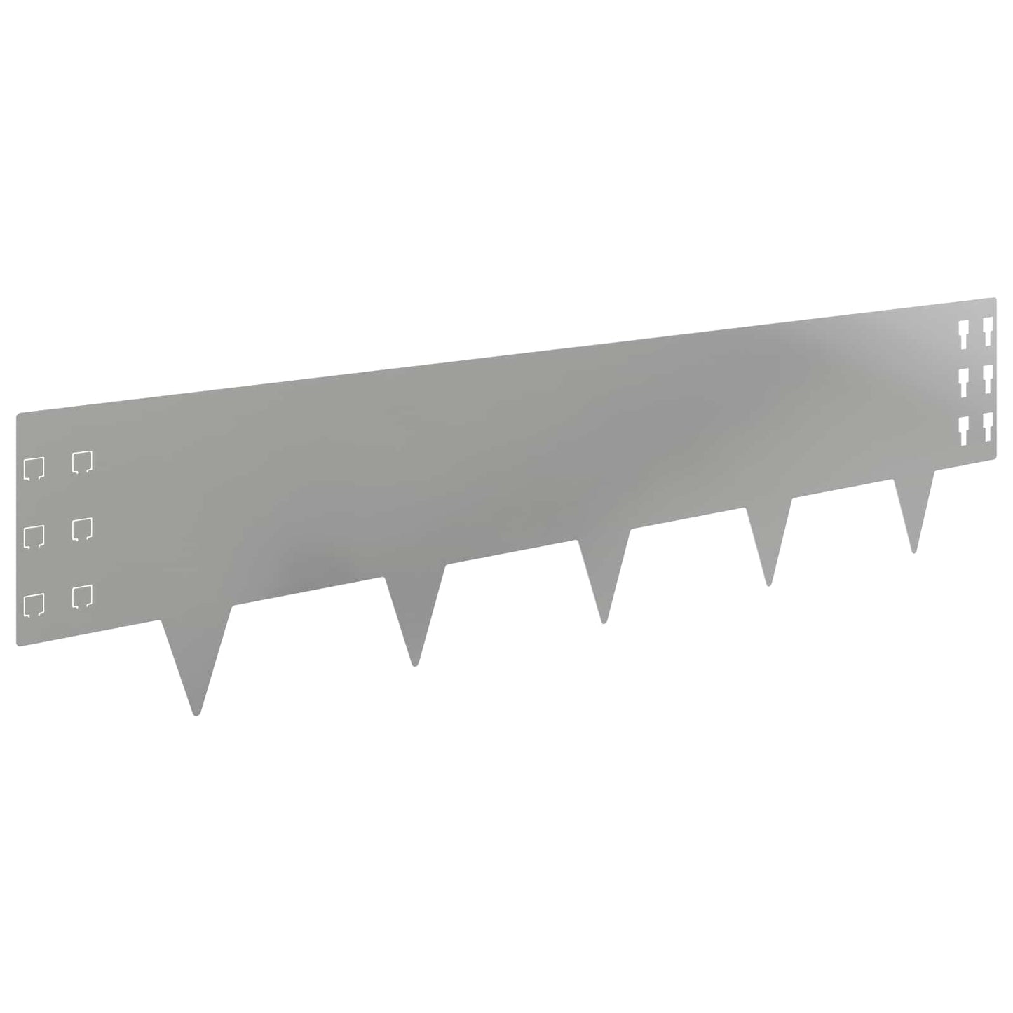 Lawn Edging 30 pcs 100 x 25 cm Steel Silver