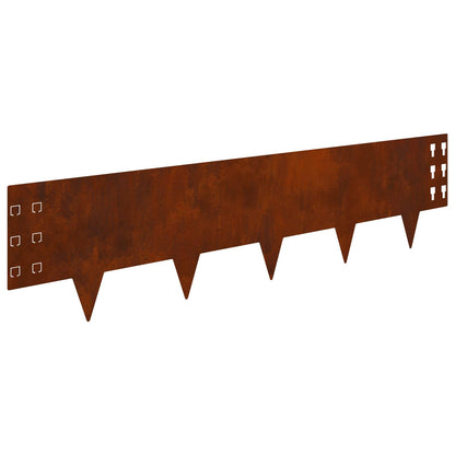 Lawn Edging 20 pcs 100 x 25 cm Steel Rusty