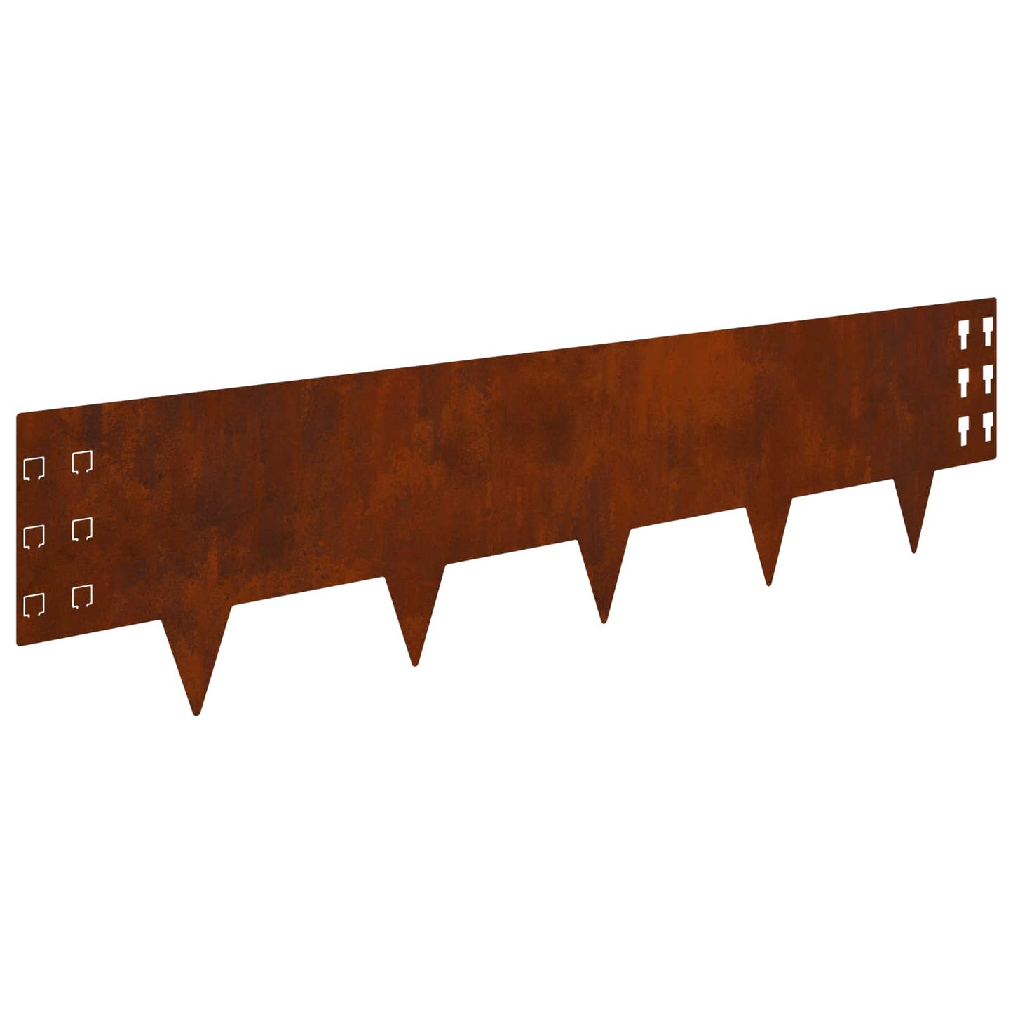 Lawn Edging 30 pcs 100 x 25 cm Steel Rusty