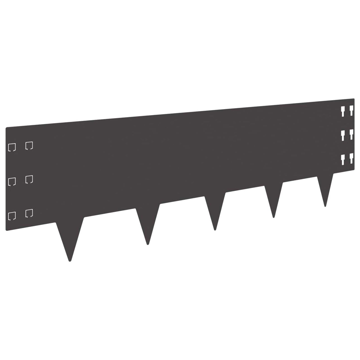 Lawn Edging 20 pcs 100 x 30 cm Steel Black