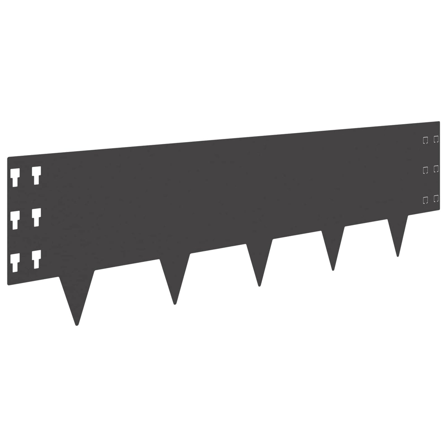 Lawn Edging 20 pcs 100 x 30 cm Steel Black