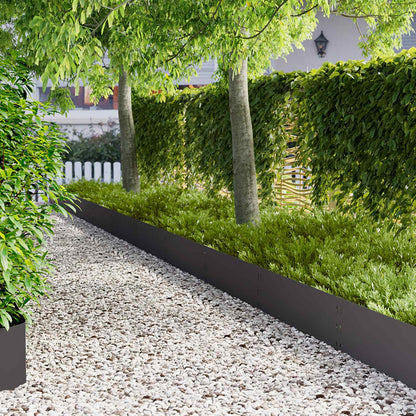 Lawn Edging 30 pcs 100 x 30 cm Steel Black