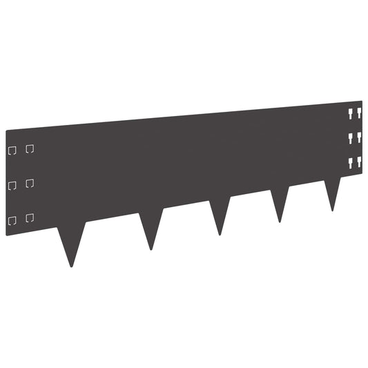 Lawn Edging 30 pcs 100 x 30 cm Steel Black