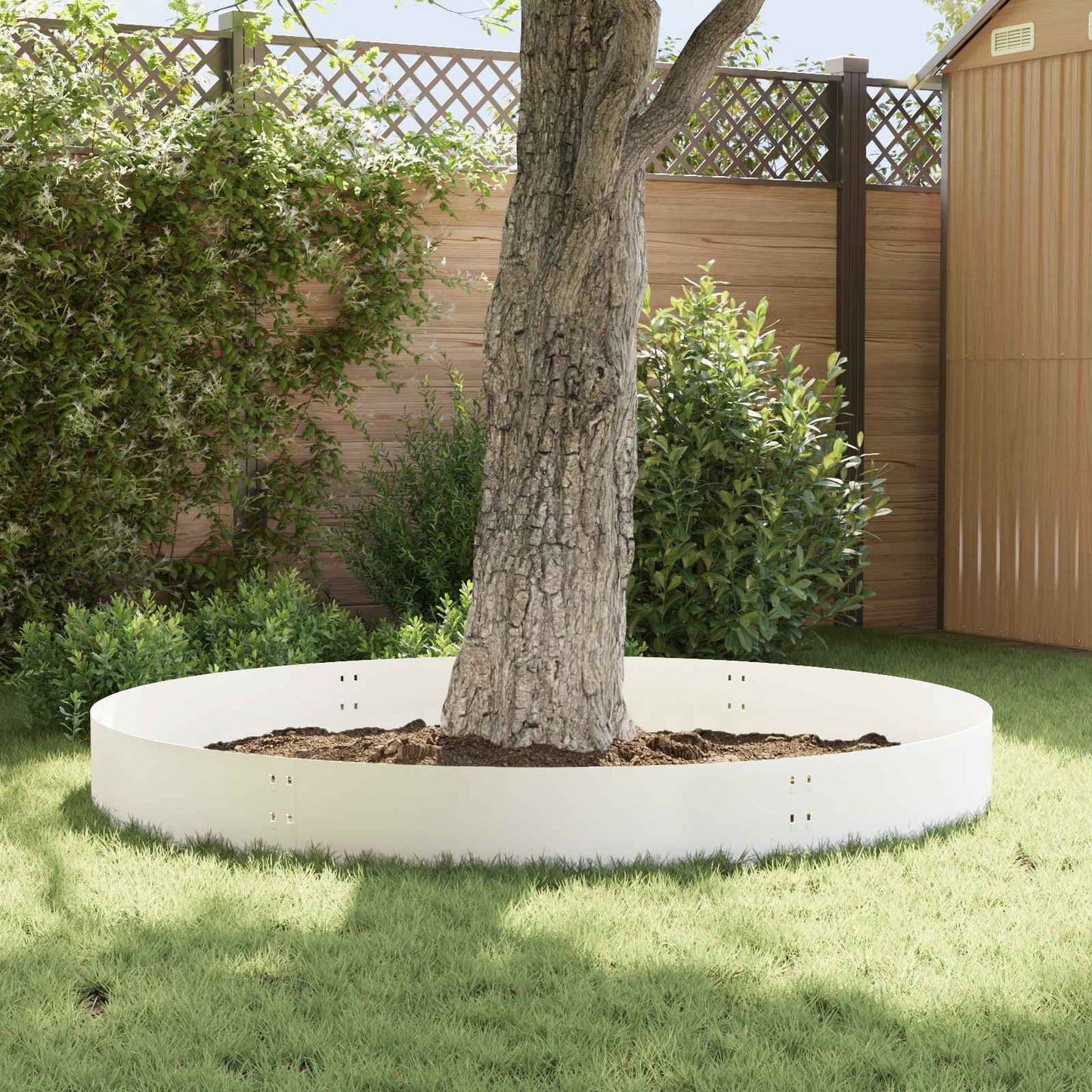 Lawn Edging 10 pcs 100 x 30 cm Steel White