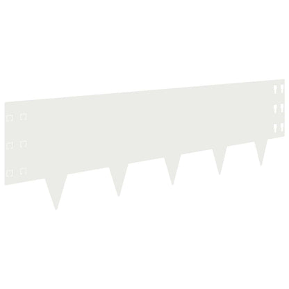 Lawn Edging 30 pcs 100 x 30 cm Steel White