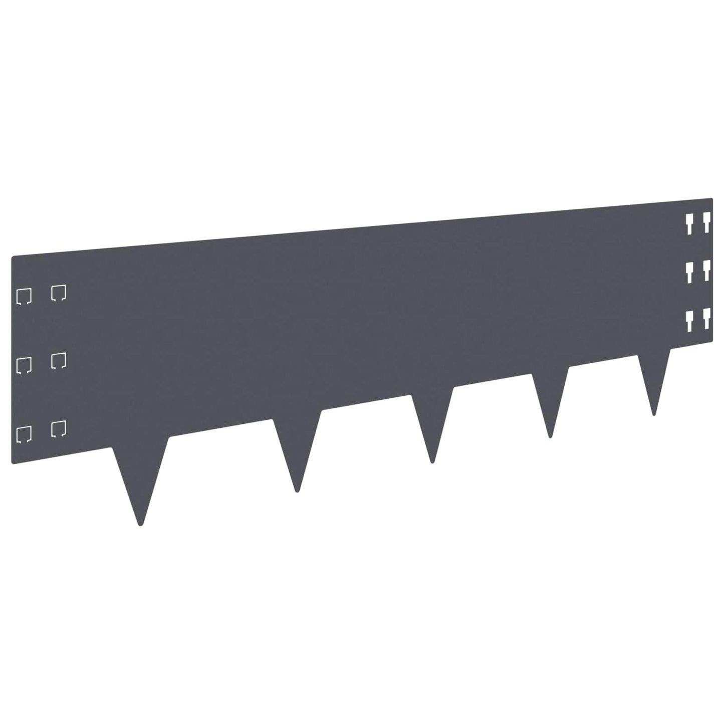 Lawn Edging 10 pcs 100 x 30 cm Steel Anthracite
