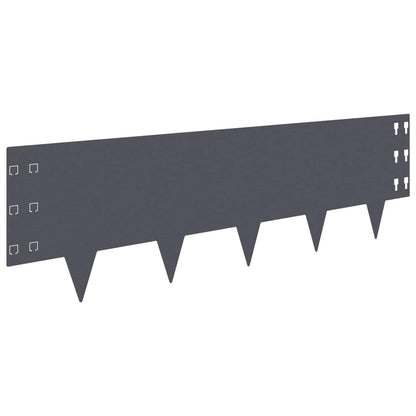 Lawn Edging 10 pcs 100 x 30 cm Steel Anthracite