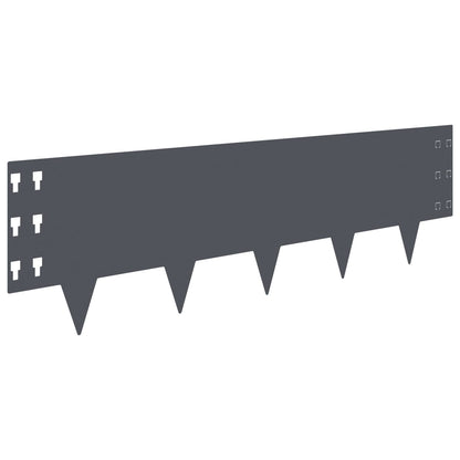 Lawn Edging 30 pcs 100 x 30 cm Steel Anthracite