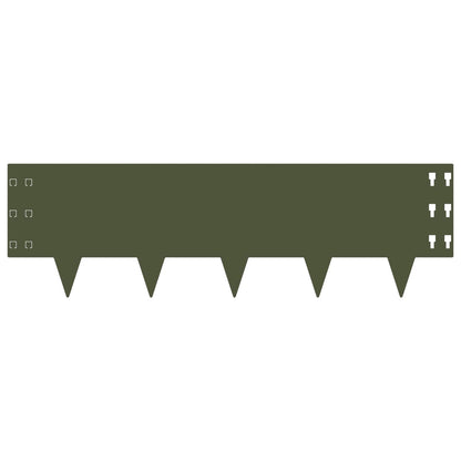 Lawn Edging 10 pcs 100 x 30 cm Steel Olive Green