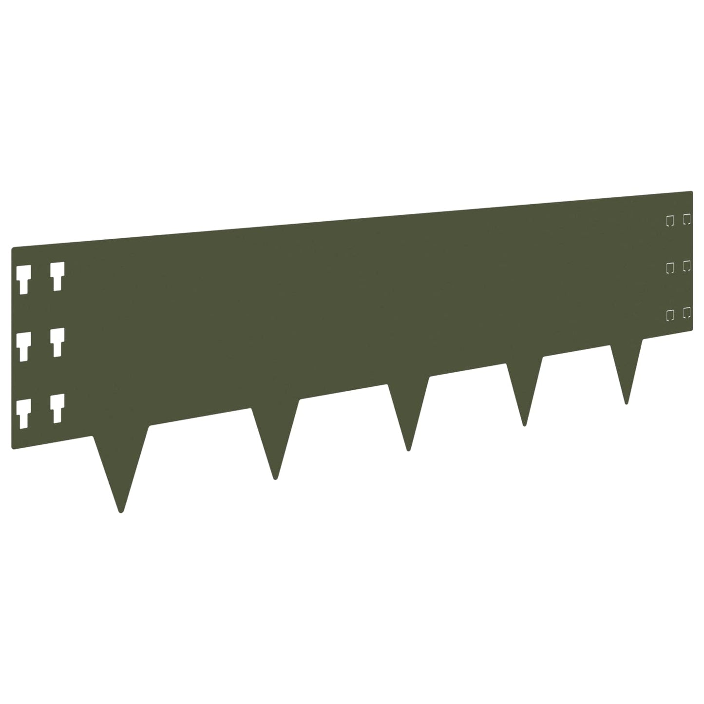 Lawn Edging 20 pcs 100 x 30 cm Steel Olive Green