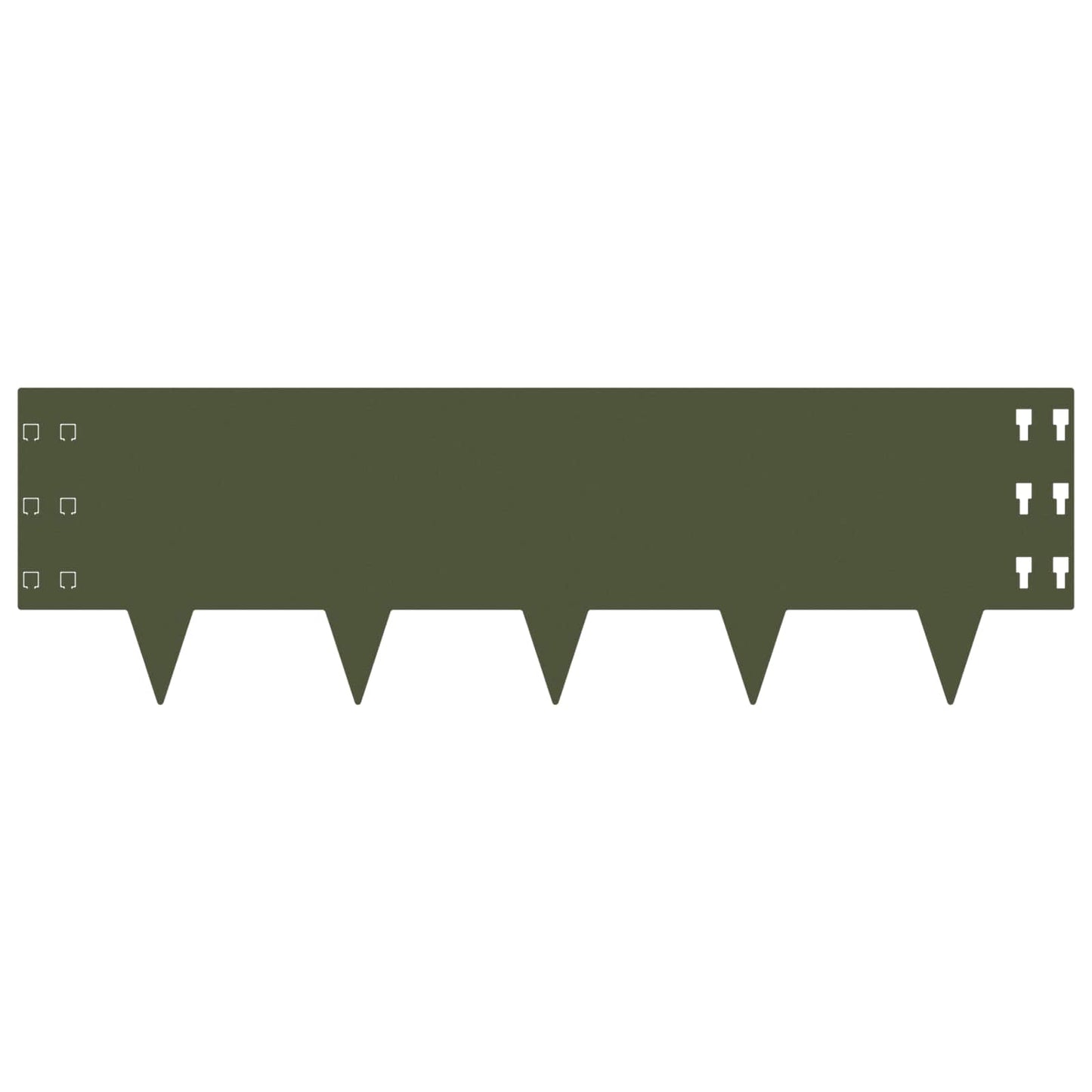 Lawn Edging 20 pcs 100 x 30 cm Steel Olive Green