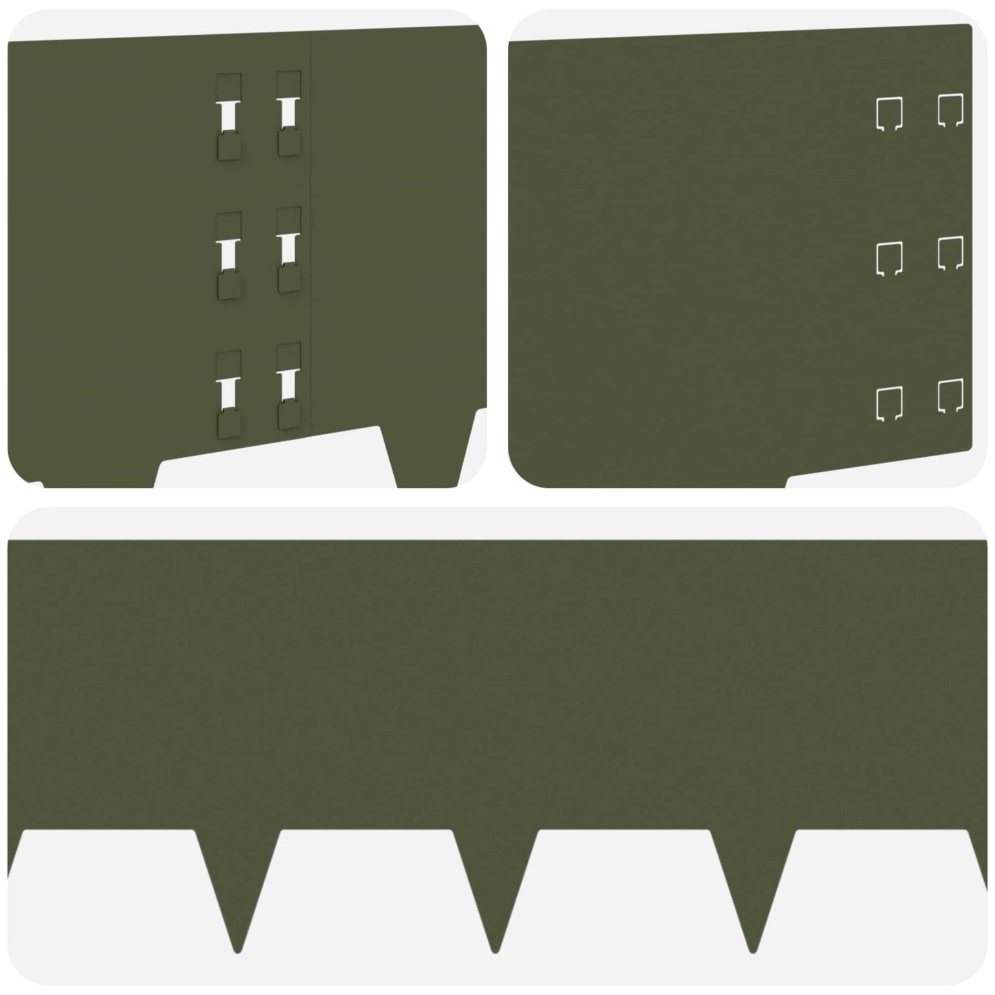 Lawn Edging 30 pcs 100 x 30 cm Steel Olive Green