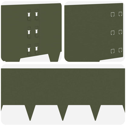 Lawn Edging 30 pcs 100 x 30 cm Steel Olive Green