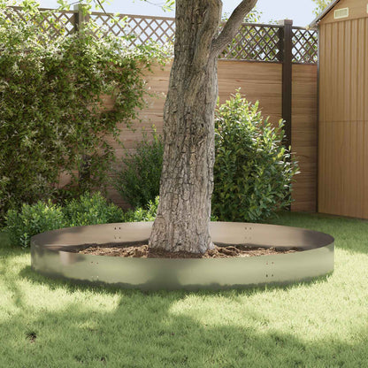 Lawn Edging 10 pcs 100 x 30 cm Steel Silver