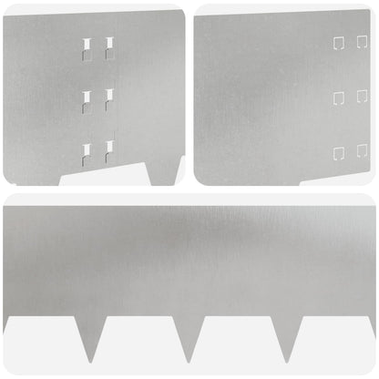 Lawn Edging 20 pcs 100 x 30 cm Steel Silver