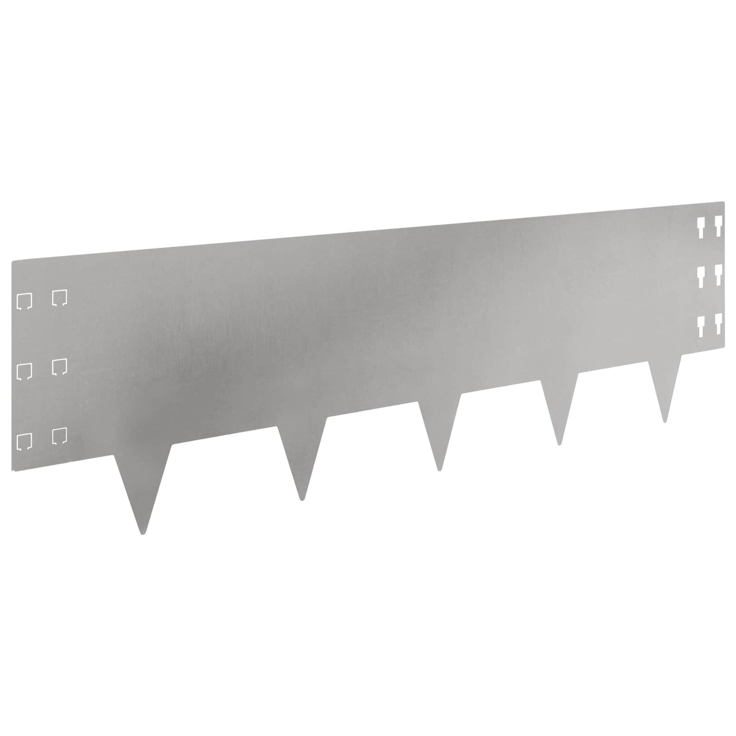 Lawn Edging 20 pcs 100 x 30 cm Steel Silver