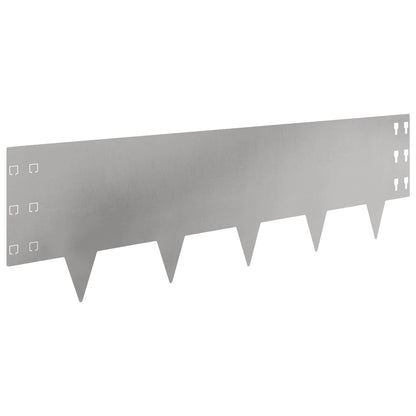 Lawn Edging 30 pcs 100 x 30 cm Steel Silver