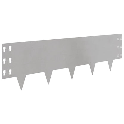 Lawn Edging 30 pcs 100 x 30 cm Steel Silver