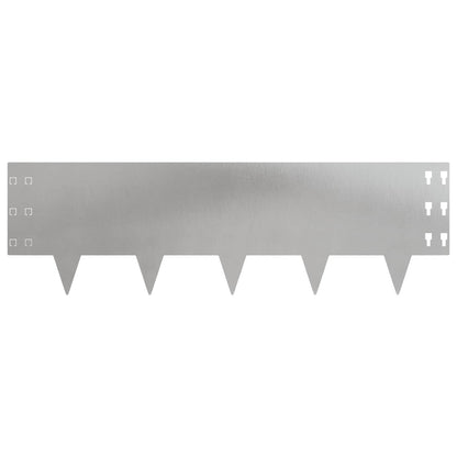 Lawn Edging 30 pcs 100 x 30 cm Steel Silver