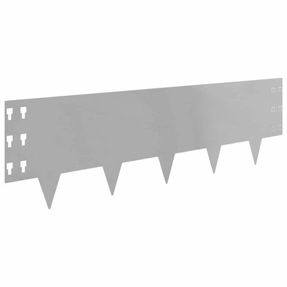 Lawn Edging 10 pcs 100 x 30 cm Steel Silver