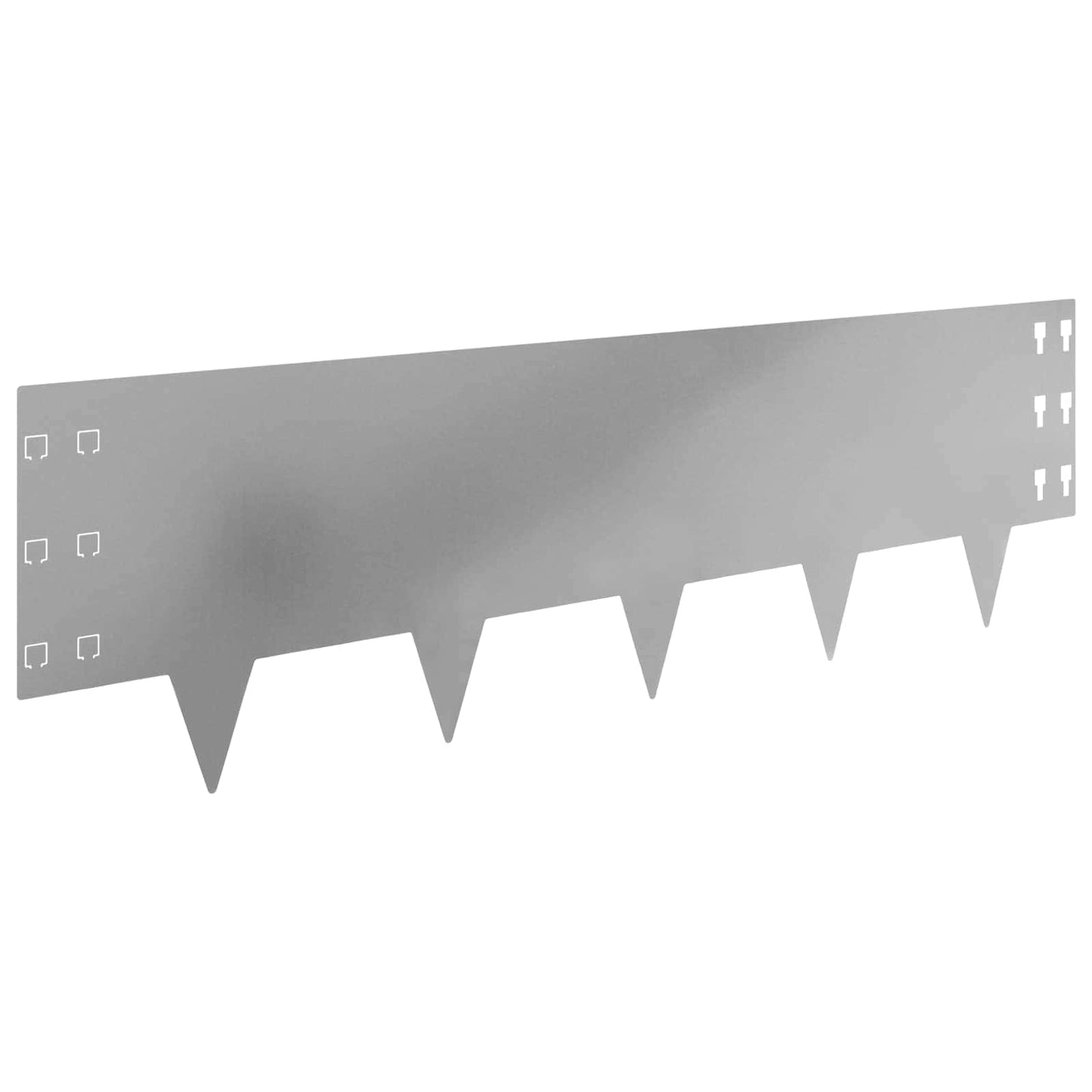 Lawn Edging 20 pcs 100 x 30 cm Steel Silver