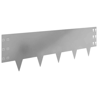 Lawn Edging 20 pcs 100 x 30 cm Steel Silver