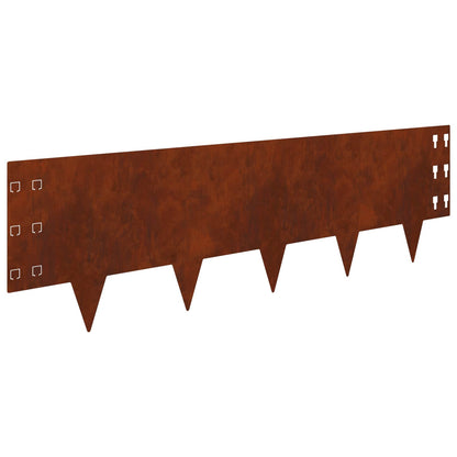 Lawn Edging 30 pcs 100 x 30 cm Steel Rusty