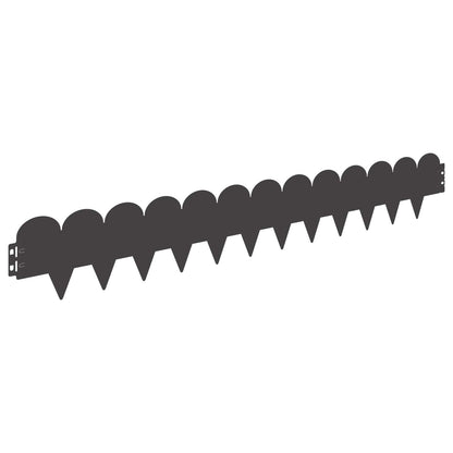 Lawn Edging 30 pcs 103 x 15 cm Steel Black