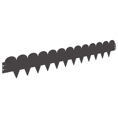 Lawn Edging 30 pcs 103 x 15 cm Steel Black